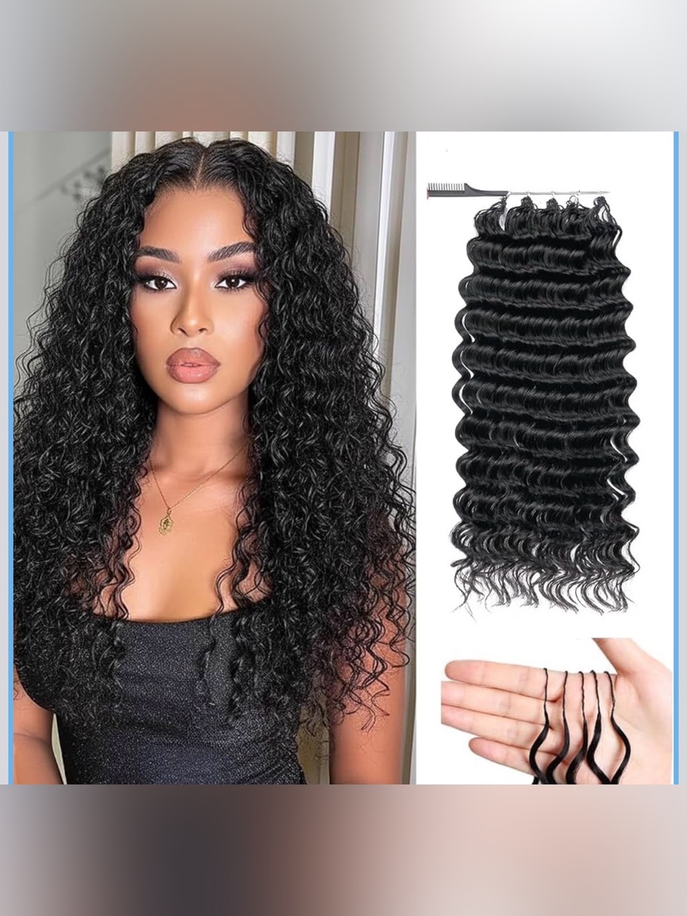 22” 50 Strands PreSeparated Strands Deep Wave Feather Miracle KnotCrochet Human